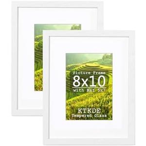 KTKDE 8x10 Picture frame Set of 2,White Woodgrain Photo Frame 5x7mat or 8x10 Without Mat, Real Glass,10 by 8 Poster Frame Studio Gallery Wall or Tabletop Family Friends Wedding Home Decor Best Gift KTKDE 8x10 Picture frame Set of 2,White Woodgrain Photo Frame 5x7mat or 8x10 Without Mat, Real Glass,10 by 8 Poster Frame Studio Gallery Wall or Tabletop Family Friends Wedding Home Decor Best Gift