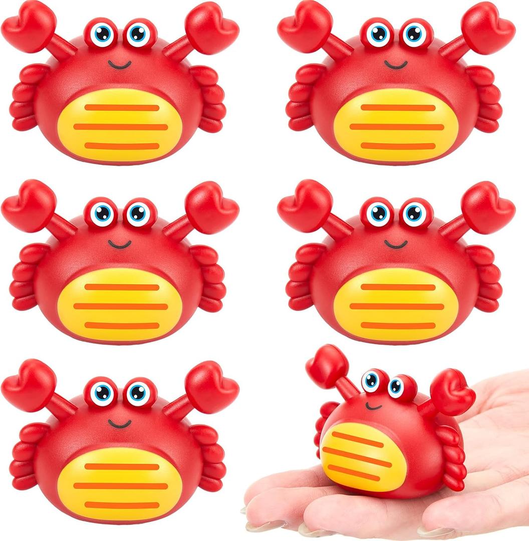 Civaner 6 Pcs Crab Toy Car, Crab Boil Party Favors, Small Pull Back Cars for Sea Animals Theme Party Favor Supplies