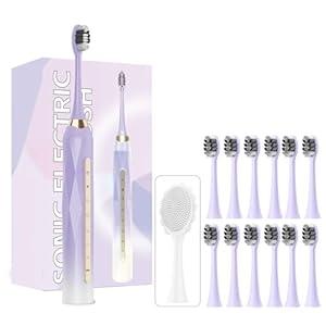 molux Electric Toothbrush Set, Equipped with 12 Brush Heads and 1 face Brush Head, IPX8 Waterproof, 42000 high-Frequency Vibration, Ultra Whitening Toothbrush for Adults and Kids