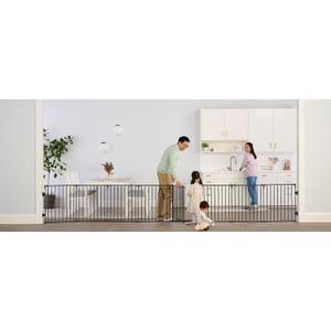 Regalo Safety 192" Super Wide Baby Gate & Play Yard, 2-in-1 Convertible Extra Wide Safety Barrier, Hardware Mounted for Toddlers & Pets, Tested & Safe for 30 Years, American Designed & Owned, Black