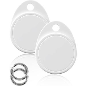 Apple Find My Tracker Tag 2-Pack, IP68 Waterproof Key Finder, Bluetooth Item Locator with Protective Lanyard, Over 1 Year Battery for Wallet & Luggage