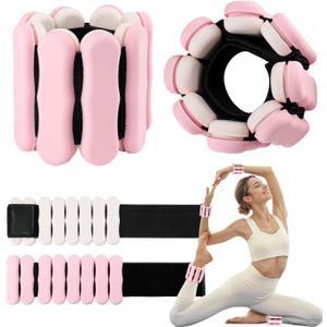 Ankle & Wrist Weights for Women Men, Set of 2, 1 lb/2 lb Each | Adjustable Arm & Leg Weights, Soft Silicone Weighted Bracelet For Pilates Yoga Dance Walking Running Swimming Weight Loss