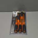 Klein Tools 33736INS Insulated Screwdriver Set, Made in USA, 1000V Slim-Tip Driver with Phillips, Cabinet and Square Bits and a Magnetizer, 6-Piece (One Size)