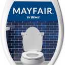 Mayfair Preston Easy to Clean Single Hinge Toilet Seat, Modern Slow Close Plastic Toilet Seat, Made in USA, Elongated, White