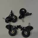 2 Inch Stem Caster Wheels 800lbs, Threaded Stem Casters Set of 4 Heavy Duty, 1/4"-20x1 (Screw Diameter 1/4", Stem Length 1"), Safety Dual Locking Industrial Castors, Wheels for Cart, Furniture