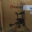 Rollator Walkers for Seniors,Rolling Walker with Backrest 300lbs, Folding Walking Aid with Seat and Brakes, Aluminum Heavy-Duty Drive Walker with Adjustable Handles, 8" All-Terrian Big Wheels