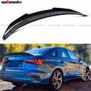Rear Trunk Spoiler Compatible with 2014-2020 Audi A3 S3 RS3, High Kick PSM Style Spoiler Fits for 14-20 Sedan 4 Door, Exterior Duckbill Spoiler Wing Lip (Carbon Fiber Pattern)