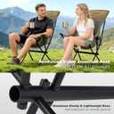 SUNNYFEEL Lightweight Folding Camping Chair, Portable Backpacking Chair with Head Support & Cup Holder, Stable Aluminum Beach Chair for Outdoor Camping, Hiking, Travel, Picnic, Fishing, 300 LBS, Sand, Oversized
