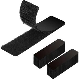 Hook and Loop Tape Sticky, 20 Sets, Black