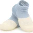 Baby Girls Boys First Walking Shoes Non Slip Soft Sole Sneakers Toddler Infant Sock Shoes Slipper socks (12-18 Months Toddler, Blue)