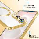 TOBOVON Slim Thin for Samsung Galaxy S25 Edge Case, Compatible with MagSafe, Built-in Camera Lens Protector, Shockproof Protective Phone Case, Soft Electroplated Clear Cover, Gold