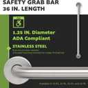 Homewerks 068 HW11436SS 36 inch Bathroom Grab Bar with 1-1/4 Inch Diameter and Concealed Screws ADA Compliant, Stainless Steel