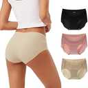 INNERSY Women's Seamless No Show Hipster Panties Invisible Light Underwear 3-Pack size M