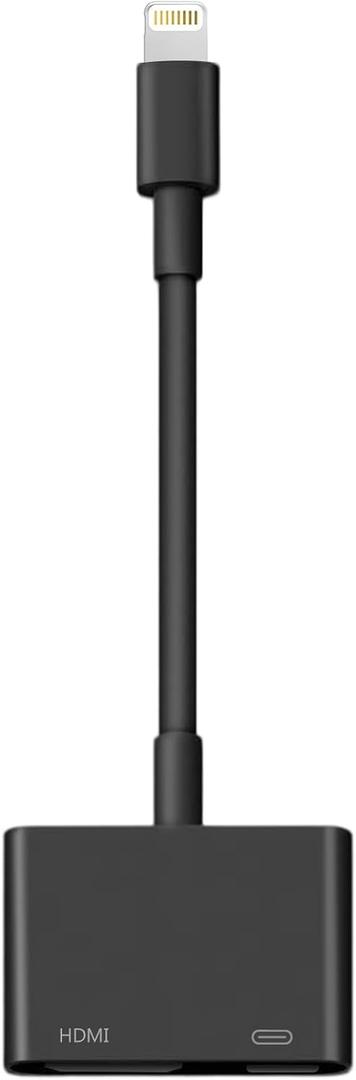 Lightning to HDMI Adapter for iPhone, [Apple MFi Certified] Digital AV Dongle,1080P Sync Screen Cable with Lightning Charging Port for iPhone, iPad to TV/Projector/Monitor No Need Power Supply (Black)