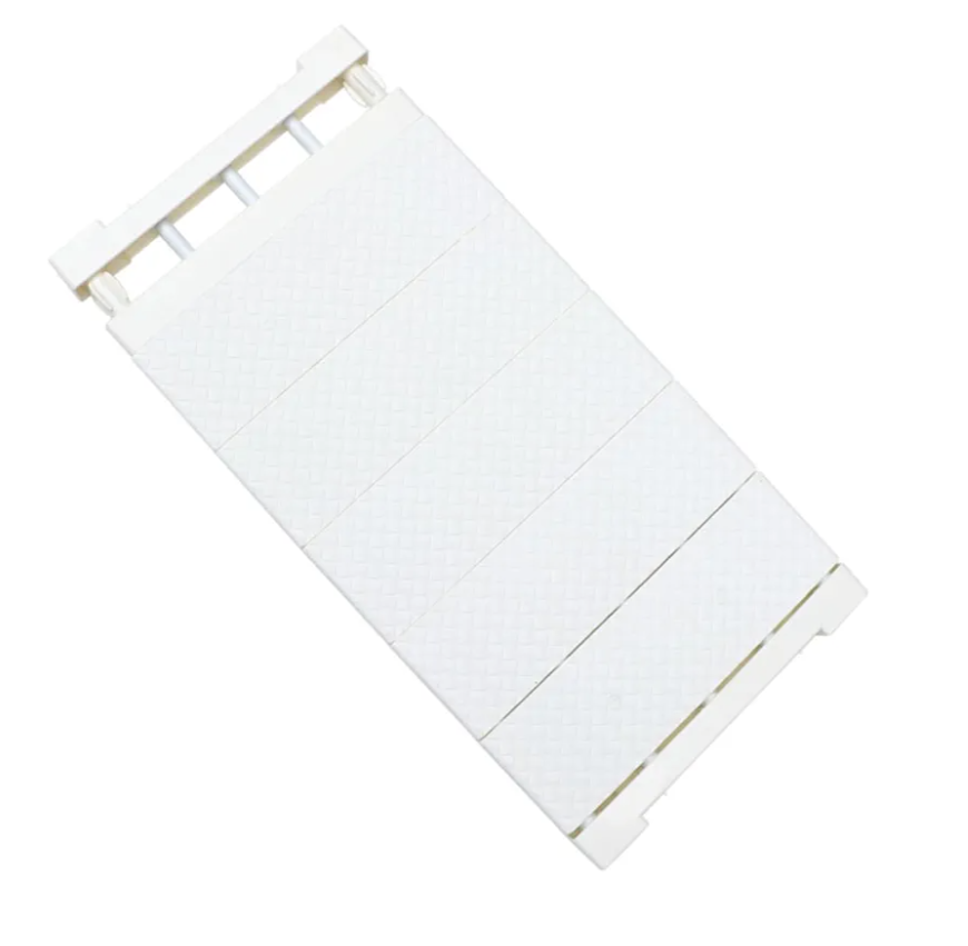 Ciieeo Adjustable Closet Shelf Dividers Expandable Storage Rack for Wardrobe Organization No Installation Required Sturdy Plastic for Cabinets and Bathrooms White