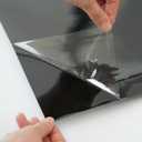 Window Film 17.5" x 118.1" Window Film for Ultimate Privacy and Sun Blocking Room Darkening Tinted Film Removable Static Cling Black Film for Home, Garages and RVs