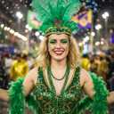 5 Pcs Feather Headpiece Accessories Set, Green Carnival Costume Set with Beads Necklaces and Feather Boa, 1920s Flapper Accessories for Women Costume Masquerade Party