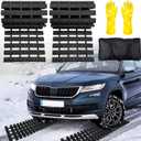 Emergency Devices 2 pcs Tire Traction Mats 39.3" (L) x 10.8" (W), Portable for Snow, Ice, Mud, and Sand Used to Car, Truck, Van or Fleet Vehicle Off Road Winter Accessories (2PCS* 39in)