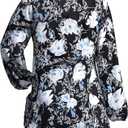 Womens Long Sleeve Shirts Plus Size Tops V Neck Tunic Tops Blouse Dressy Causal T-Shirts Pleated Shirts (Black, S)