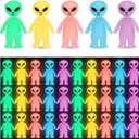 CroBlissful 40 Pcs Mini Alien Figures Space Party Favor Glow in The Dark Little Small Tiny Alien Figurines to Hide and Seek Prop Party Prank Gifts Goodie Bag Fillers Cake Topper(Colorful)