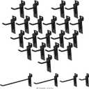 Swpeet 20Pcs 2 Inch Heavy Duty Slatwall Hooks Assortment Kit, Slatwall Accessories Slatwall Panel Hooks Garage Organization Slat Wall Hook Pegboard Gridwall Hook Display Hook for Retail Black