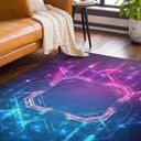 Minimalist Abstract Area Rug 5'x7' blue and purple
