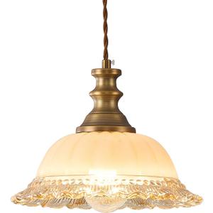 HDDFL Glass Pendant Lights Modern Pendant Lighting Fixtures 11.8 in Hanging Lamp for Kitchen Island Bedroom Dining Room Coffee Shop Hallway Brown and Brass