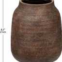 Briful Ceramic Flowers Vase Home Decor, Kitchen Dining Farmhouse Table Vases, Rustic Vintage Living Room Bathroom Bedroom Decorations for Office Coffee Desk Fireplace Shelf Mantel (8.3” Tall, Brown)