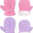 Sarfel Baby Mittens Toddler Gloves Kids Winter Gloves Baby Girl Boy Winter Mittens Infant Mittens 2 Pair Pack (Pink & Purple)