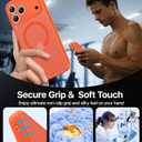 Magnetic Shockproof for iPhone 17 Pro Max Case,[Camera Protection][Compatible with Magsafe][Non-Slip][Mil-Grade Protection] Non-Yellow Translucent Matte Phone Case for iPhone 17 Pro Max,Orange