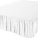 Amazon Basics Ruffled Bed Skirt, Classic Style, Wrinkle and Fade Resistant, Machine Washable, 16" Drop, Full, White