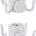 Beach Umbrella Hanging Hook, 2 Pack Umbrella Hooks Hanger, 4 Prongs Beach Umbrella Hanging Holder, Beach Accessories for Beach Camping Trips (2 pcs white)