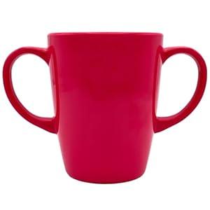 Rosa Lifestyle Two Handled Melamine Mug - 400ml/ 14oz Capacity - Lightweight (126g) - Mobility Aid for Elderly, Dementia, Weak Grip, Shaky Hands, Tremors, Arthritis, Alzheimer's & Parkinson’s (Pink)