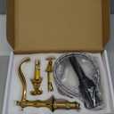 GGStudy 8-16 inch Two Handles 3 Holes Widespread Bathroom Sink Faucet Gold Basin Mixer Tap Faucet Matching Metal Pop Up Drain with Overflow