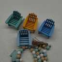 Beach Decor Mini Beach Chair Set of 4 w Wood Beads Garland, Cute Beachy Room Decor Aesthetic, Coastal Decor for Home, Cute Ocean Beach Theme Decorations, Sea House Decor for Bedroom, Living Room