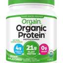 Orgain Organic Vegan Protein Powder, Natural Unsweetened - 21g of Plant Protein, 4g Prebiotic Fiber, Low Net Carbs, No Lactose Ingredients, No Added Sugar, Non-GMO, For Shakes & Smoothies, 1.59 lb (0.91 Ounce (Pack of 1))