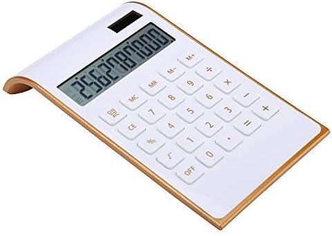 Artyea Calculator, Slim Elegant Design, Office/Home Electronics, Dual Powered Desktop Financial Calculator, Solar Power, 10 Digits, Tilted LCD Display, Inclined Design, White (Slim2)