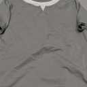 SHEWIN Womens Tops Casual Crewneck Color Block Short Sleeve Mock Double Layer T-Shirt Summer Outfits for Women 2026 (Large, Medium Grey)