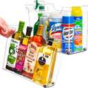 Sorbus Roll Out Bottle Organization Bins - 2 Sizes Pantry Under Sink Organizer with Wheels & Handles - Clear Plastic Organizing Containers for Cleaning Supplies - Kitchen Cabinet Laundry Room Storage