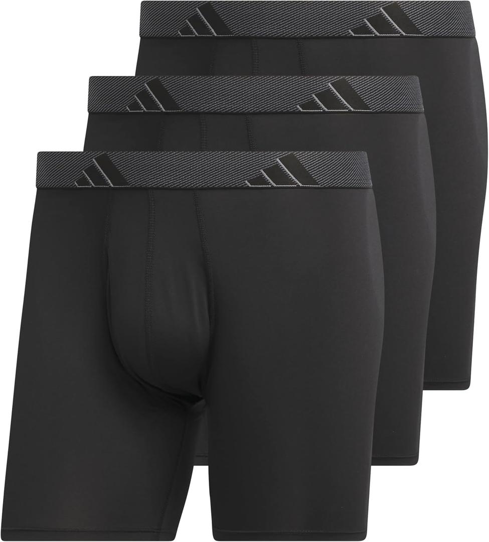 adidas Men's Microfiber Boxer Briefs Underwear Multipack  Athletic, Moisture Wicking, Stretch Fit & Tagless (4X-Large, Black/Onix Grey/Black/M)