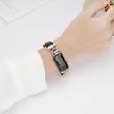 Leather Bands Compatible with Fitbit Inspire 3 Bands, Replacement D-Shaped Watch Straps Soft Wristband for Fitbit Inspire 3 Fitness Tracker Women&Men (Black/Silver)