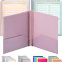 Mr. Pen- Plastic Folders with Clear Front Pocket, 5 pcs, Pastel Colors, File Folders with Fasteners for Documents