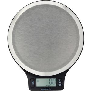 Amazon Basics Digital Kitchen Scale with LCD Display, Batteries Included, Weighs up to 11 pounds, Black and Stainless Steel