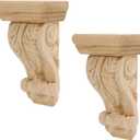 Antrader Corbels for Shelves, Wood Decorative Corbels for Shelves Countertops Set of 2
