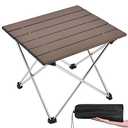 Grope Portable Camping Table with Aluminum Table Top, Folding Beach Table Easy to Carry, Prefect for Outdoor, Picnic, BBQ, Cooking, Festival, Beach, Home (Coffee-S)