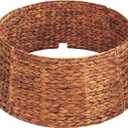 Handmade Water Hyacinth Christmas Tree Collar 24" – Rustic Basketweave Tree Base Cover, Eco-Friendly Skirt Alternative with Cord Cut-Out (Brown)