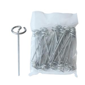 QIANCHI 50 Pack 8 Gauge Galvanized Steel Landscape Pins, 1.3 Inch Circle Top, 6 Inch Length Heavy Duty Garden Stakes with Chisel Point, Rust-Resistant
