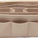 LEXSION Felt Purse Insert Bag Organizer Bag In Bag For Handbag Purse Organizer Fits Speedy Neverfull (Beige)