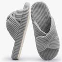 Chantomoo Slippers for Women Memory Foam House Bedroom Corduroy Bow Crossbands Slide Slipper Shoes Comfy Trendy Gift Slippers, Size 42-43