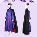 Queen Witch Costume Women Cosplay Dress Accessories Crown Cloak Belt Fairy Snow Robe Adult (X-Large, Purple)